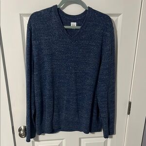 GAP Blue V-Neck Sweater with Classic Knit